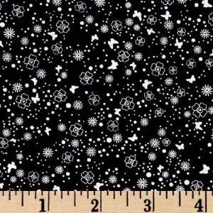  45 Wide Masquerade Tiny Florals Black Fabric By The Yard 