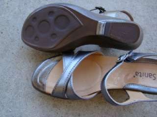 NEW* SANITA SABINA Sandals PEWTER Metallic leather Size 39 8 9  