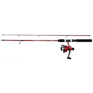  Fishing Tackle Steeler Spin Combo Rear Drag 66 2pc Rod w/line Red 