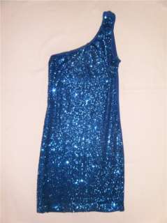 Very Cute and sexy Party blue sequined mini dresss, one shouldered and 