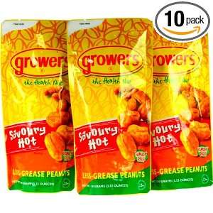 10 packs Growers Peanuts Savoury Hot 100g Ea (Total 1kg)  