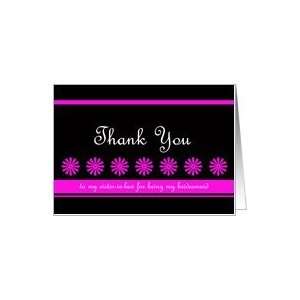    in Law Bridesmaid Thank You Card    Dance of the Pink Flowers Card