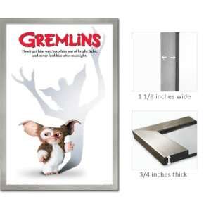  Silver Framed Gremlins Movie Mogwai Warning Poster 