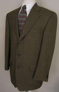 Samuelsohn Tweed Sport Coat Full Canvas Brown Wool 44R  