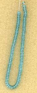 Czech Clear Turquoise Blue 4mm Glass Rondelle Beads  