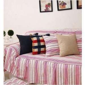  Vintage style pink stripe thick cotton sofa cover SC 29 