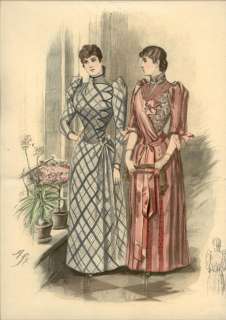 ORIGINAL hand colored prints LA SAISON 1890 (C)  