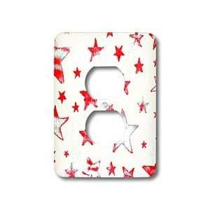  Patricia Sanders Creations   Red USA Stars   Light Switch 