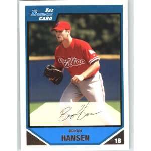 2007 Bowman Prospects #BP43 Bryan Hansen   Philadelphia Phillies (XRC 