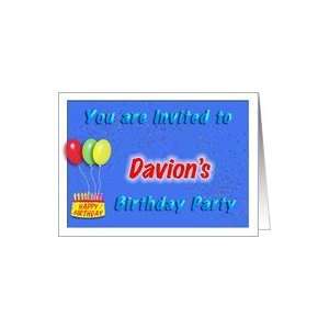  Davions Birthday, Invitation to the Party Card Toys 