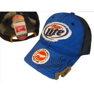  LITE BEER MILLER CAP CAPS HAT ROYAL BLUE BOTTLE OPENER 