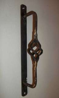 Rustic Hand Forged Primitive Blacksmith Wrought Iron Door Handle Pulls 