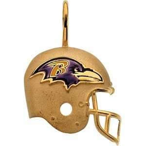   21.25 X 21 Polished Baltimore Ravens Helmet Pendant W/Enamel Jewelry