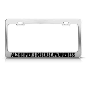 AlzheimerS Disease Awareness license plate frame Stainless Metal Tag 