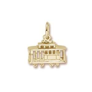    Rembrandt Charms Cable Car Charm, Gold Plated Silver Jewelry