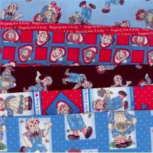  One of Each Raggedy Ann & Andy Fabric By The Assortment 