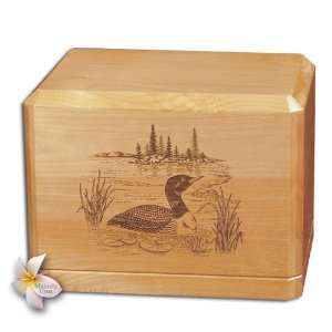 Loon Classic Maple Wood Cremation Urn 