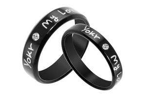 Titanium Steel Black Promise Love Rings Couple Wedding Bands Many 