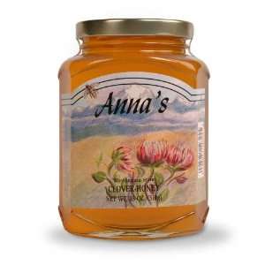 Annas Honey Clover Honey Glass Jar   18 oz  Grocery 