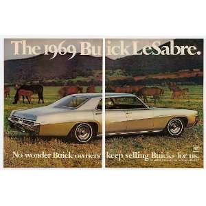  1969 Buick LeSabre Horses 2 Page Print Ad (6714)