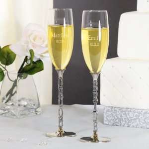  Bride & Groom Love Champagne Flutes
