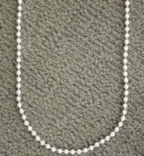 Sterling Silver Round Bead Chain 2.2mm Ball Dog Tag 925  