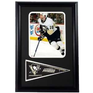 Ryan Whitney 8 x 10 Photograph with Pittsburgh Penguins Team Pennant 