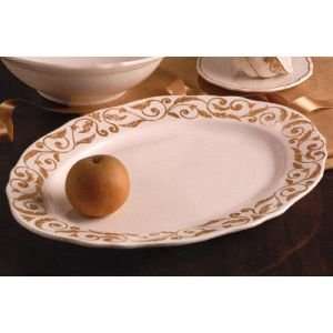 Arte Italica Florentine Gold Oval Platter 16.75 Inch 
