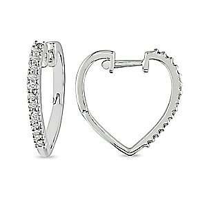  Amour 1/4 CT Diamond TW Cuff Earrings, Silver, 1 ea 
