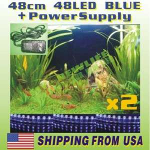 48cm LED Strip Bulb Light BLUE For Aquarium DECKING 2x  