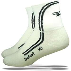  DeFeet AirEator 3in DeLine White Cycling/Running Socks 