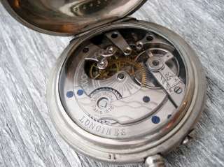  NICE LONGINES POCKETWATCH ENAMELED DIAL ROMAN NUMBERS C1888  