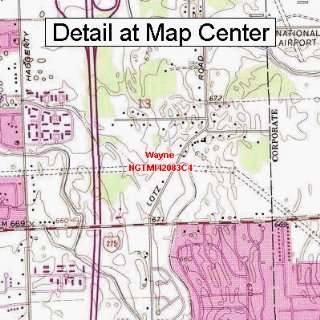  USGS Topographic Quadrangle Map   Wayne, Michigan (Folded 