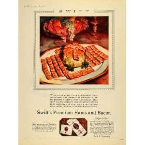  1928 Ad Swift & Co. Premium Hams & Bacon Fruits Food 