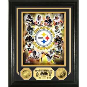  Pittsburgh Steelers 6 Time Super Bowl Champions 24KT Gold 