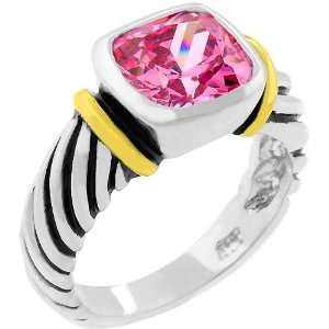  Pink Ice Cable Fashion Ring Jewelry