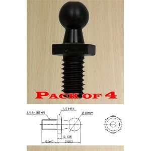  Ball Studs 10mm ( 3/8) 5/16 X 18 Black Qty (4 