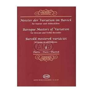 Baroque Masters of Variation for Descant and Treble Recorder   Volume 