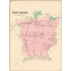  Warner & Beers 1873 Antique Street Map of New Lots 