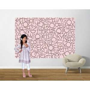  Alphabet Pink/Brown Easy Up Wall Mural