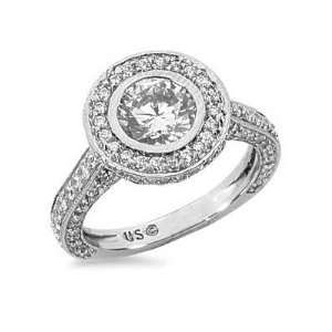 2.30 Ct. Designer Diamond Engagement Ring with Side Stones 