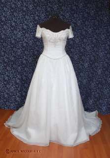 Demetrios White Organza Princess Wedding Dress 12 NWT  