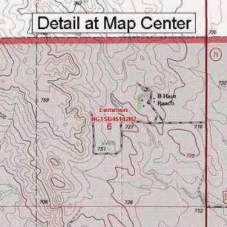   Topographic Quadrangle Map   Lemmon, South Dakota (Folded/Waterproof