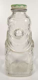 GRAPETTE GLASS CLOWN STILL BANK W/LID SODA POP 1950’S CAMDEN 