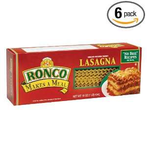 Ronco Lasagna (Smooth), 16 Ounce (Pack of 6)  Grocery 
