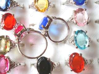wholesale jewelry lots 15pcs lucite resin Multicolor rhinestone Rings 