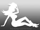 Right White Mudflap COWGIRL shaped Sticker  truck decal