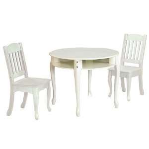  Teamson Kids White Wooden Round Table 2 Chairs Play Set 