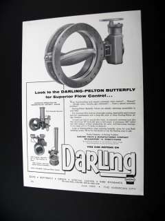 Darling Pelton Butterfly Valve Valves 1965 print Ad  