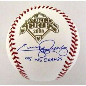 Signed Jimmy Rollins Baseball   2008 WS 08 WS Champs PSA   Autographed 